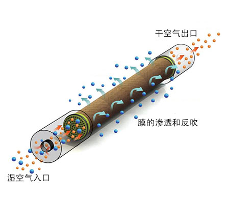 小流量压缩空气干燥设备-SR CMD膜干燥器的原理