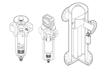 压缩空气过滤器示意图