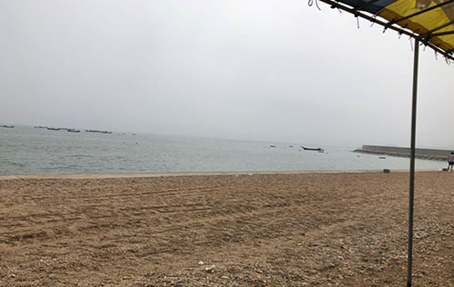 气体净化员工海边游玩